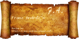 Franz András névjegykártya